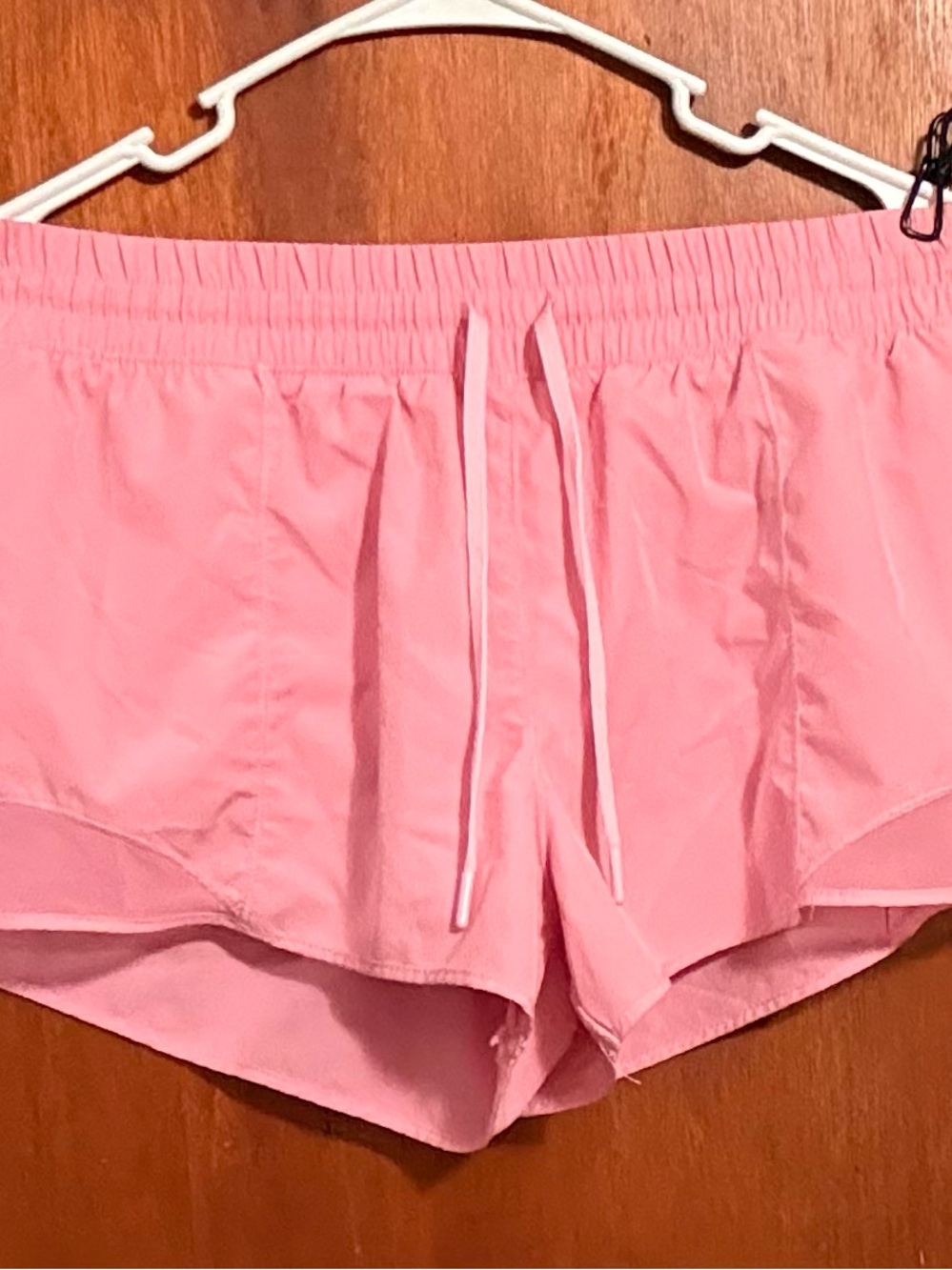 90 Degree by Reflex Womens Medium Light Pink Running Shorts Lined Drawstring